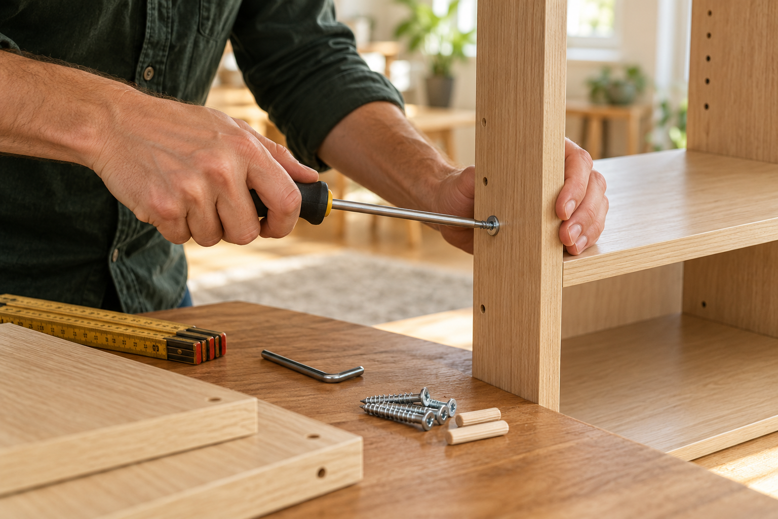 Montaje de un mueble de madera